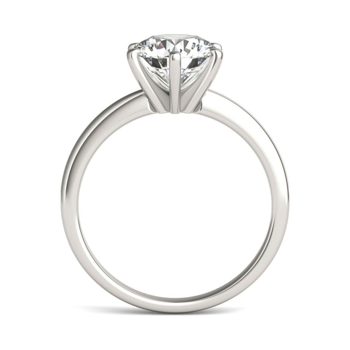 2 CTW Round Lab Grown Diamond Six Prong Solitaire Engagement Ring - G-VS Clarity, AGI Certified, 14K White Gold