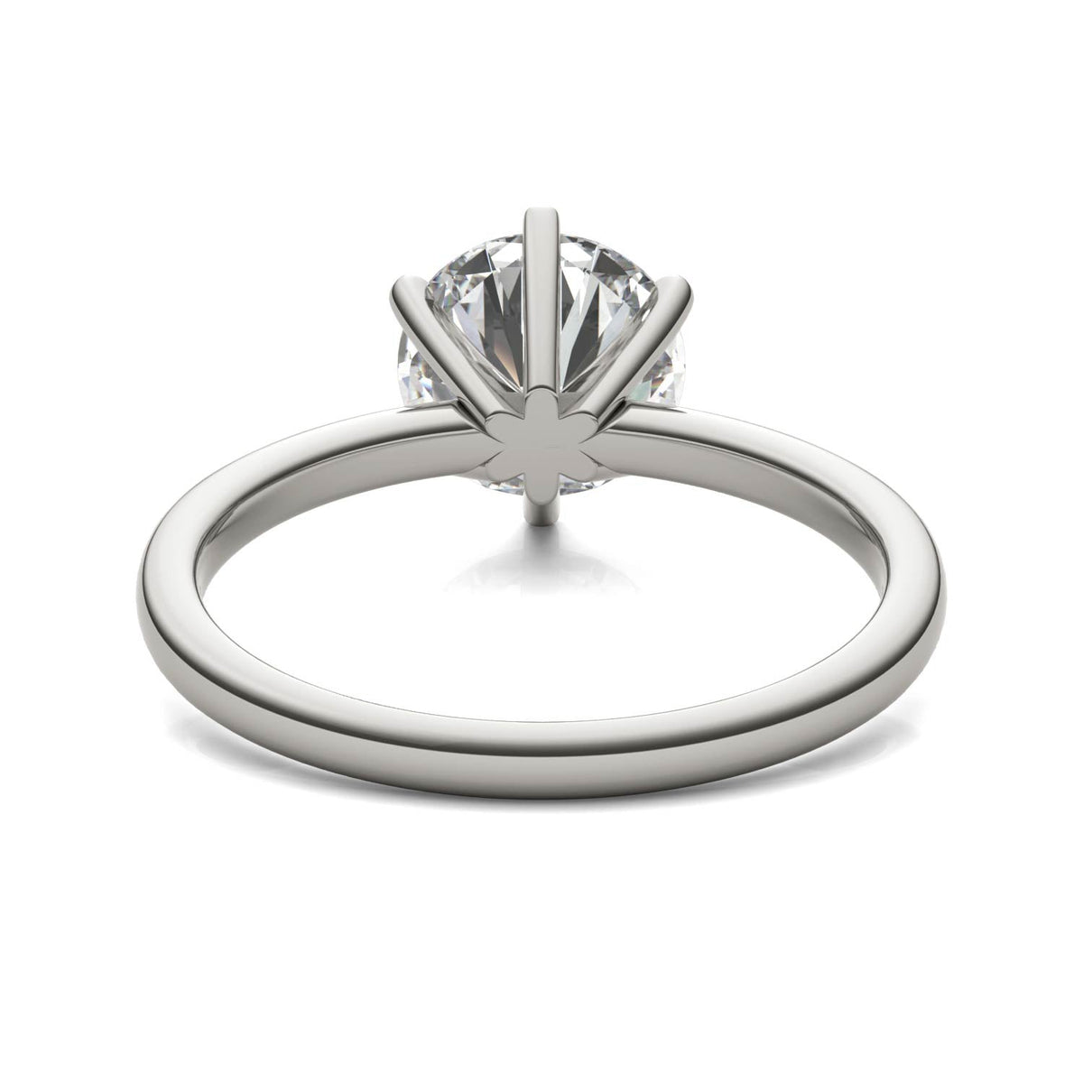 2 CTW Round Lab Grown Diamond Six Prong Solitaire Engagement Ring - G-VS Clarity, AGI Certified, 14K White Gold