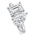 AGI Certified 3.50 CTW Toi Et Moi Lab Grown Diamond Ring in Pear & Emerald Cut 14K White Gold