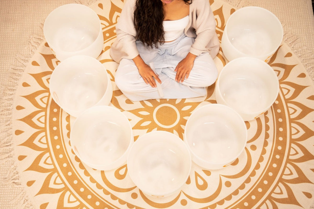 7 Planetary Crystal Singing Bowls - Cosmic Chakra Set