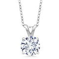 .80 CTW Certified Genuine Moissanite Solitaire Pendant Necklace - Choice of 14k White or Yellow Gold