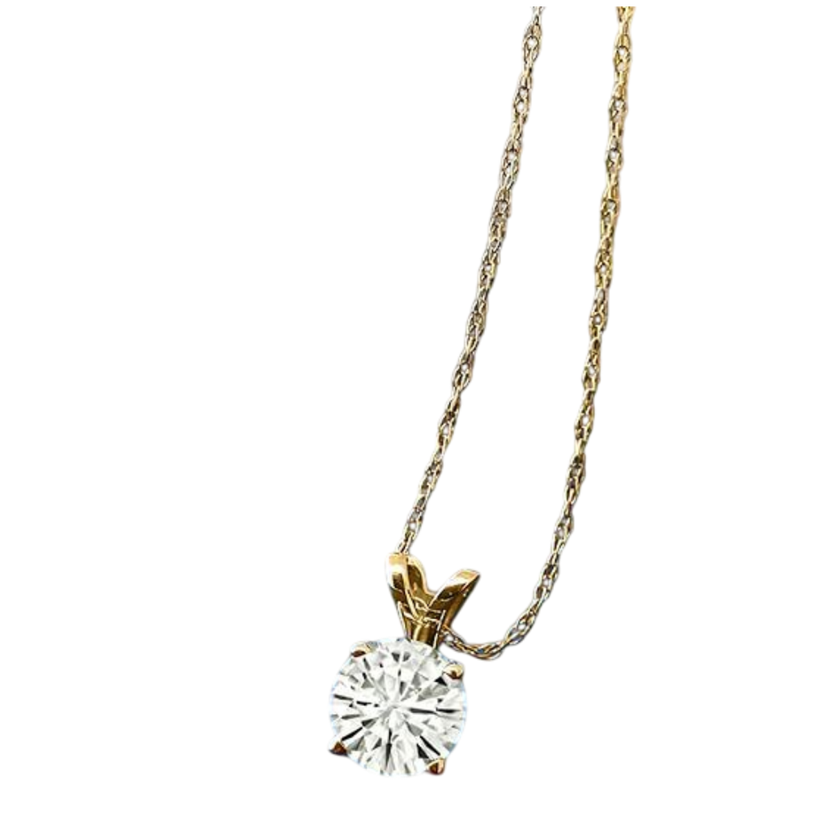 .80 CTW Certified Genuine Moissanite Solitaire Pendant Necklace - Choice of 14k White or Yellow Gold