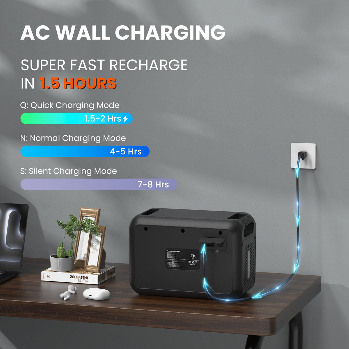 ALLWEI Portable Power Station 300W, 280Wh Solar Generator with 110V Pure Sine Wave AC Outlet, Backup Lithium Battery Generator for CPAP Outdoor RV Camping Emergency Home Use