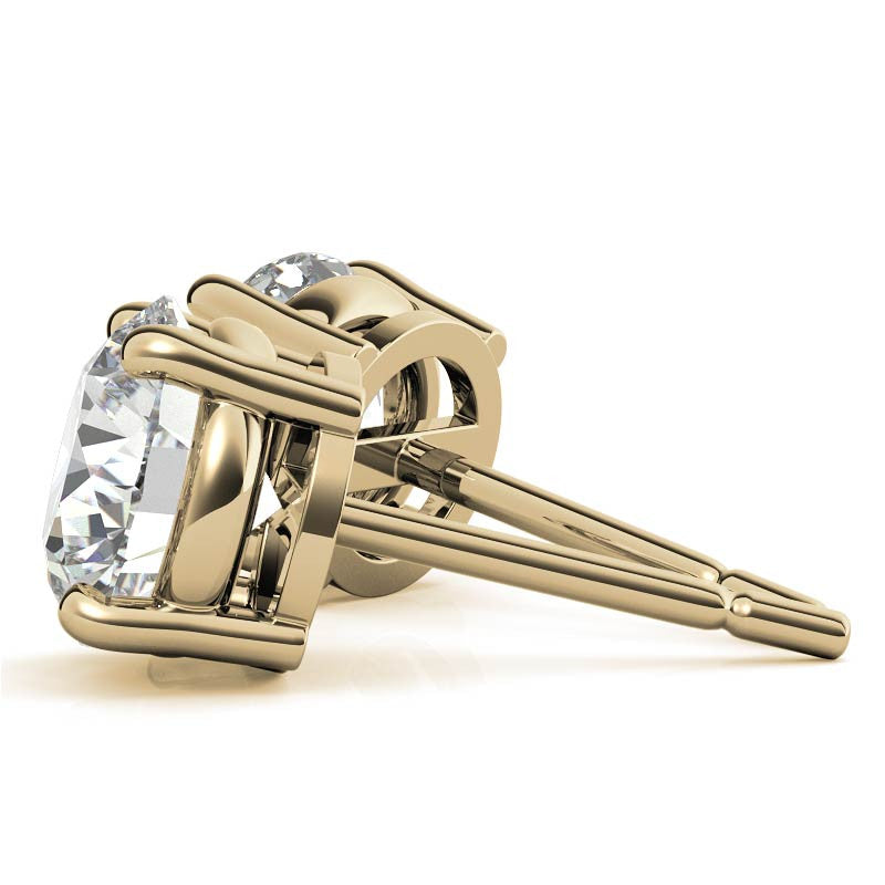5.00 CTW AGI Certified Lab Grown Round Diamond Stud Earrings – F/VS in 14K White or Yellow Gold