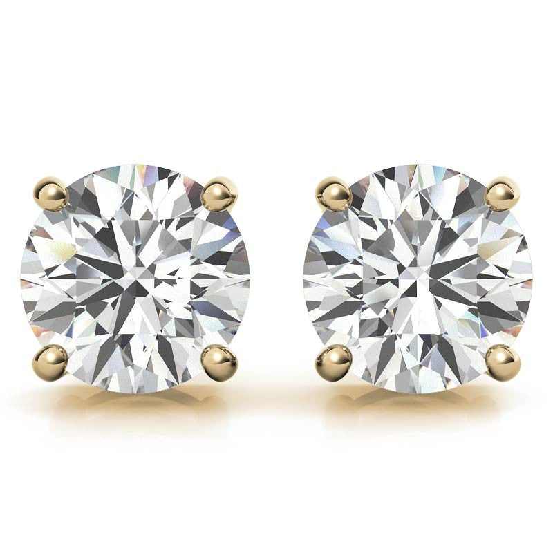 5.00 CTW AGI Certified Lab Grown Round Diamond Stud Earrings – F/VS in 14K White or Yellow Gold