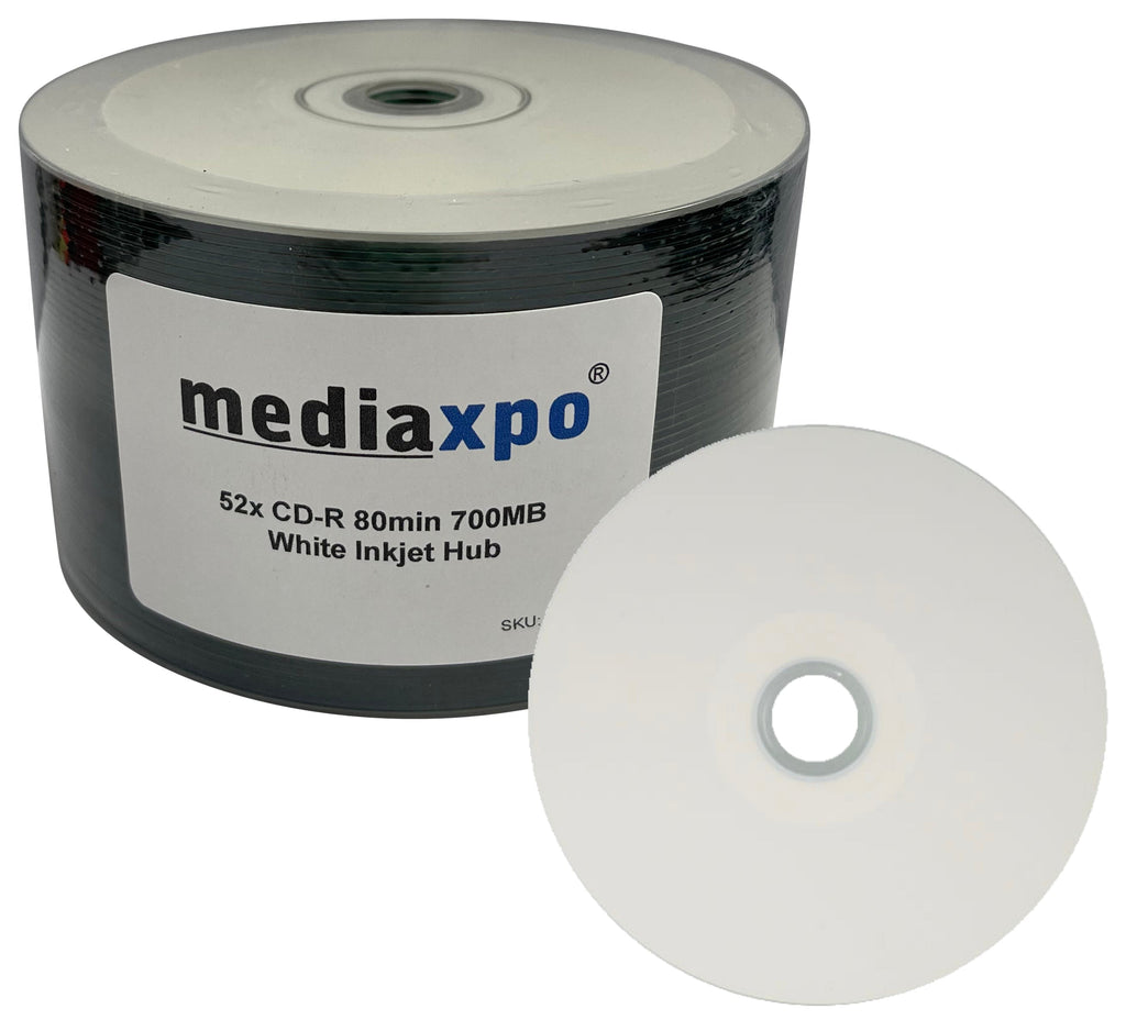 Grade A 52x CD-R 80min 700MB White Inkjet Hub Printable (Shrink Wrap)