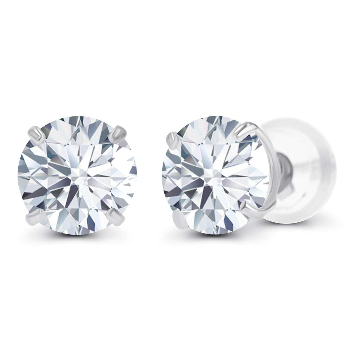 AGI Certified Lab-Grown Diamond Stud Earrings | 2 or 3 CTW | G Color VS Clarity | 14K Gold