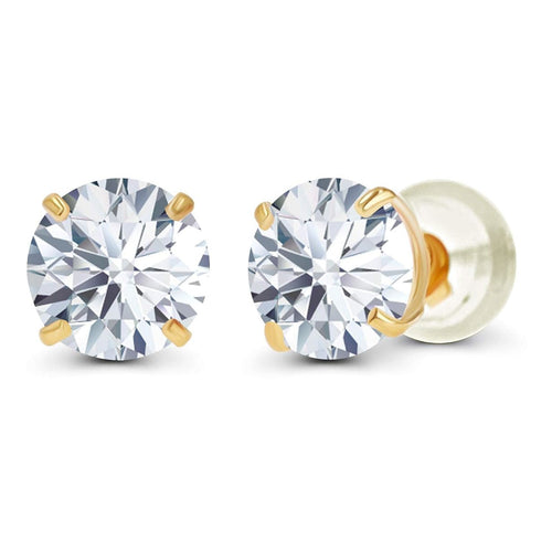 0.50 CTW Lab Grown Diamond Stud Earrings in 14K White or Yellow Gold – G VS