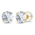 2.50 CTW AGI Certified Lab-Grown Diamond Stud Earrings in 14K Yellow Gold | G Color VS Clarity