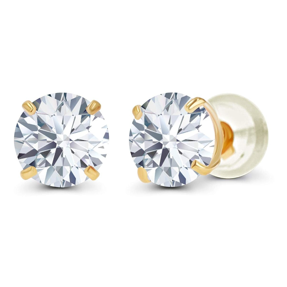 2.50 CTW AGI Certified Lab-Grown Diamond Stud Earrings in 14K Yellow Gold | G Color VS Clarity
