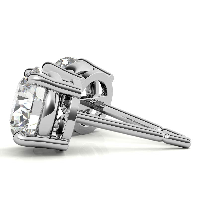 1 CTW Lab-Grown Diamond Stud Earrings - G/VS Clarity - 14k Gold Over Sterling Silver - White or Yellow Gold Option